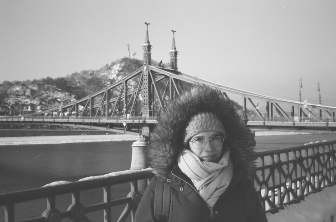 Editorial black and white portrait of an elegant European woman